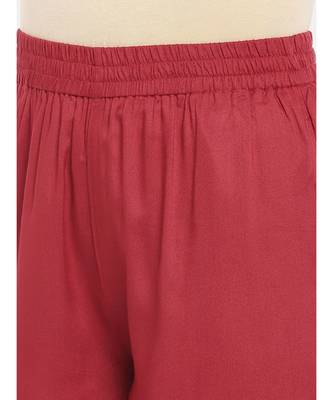 Ethnicity Women Pallazzo Rayon Maroon Pallazzo 4