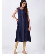 Ethnicity Women Maxi Blended Green Gown