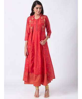 Nylangan Crystal Blue Placement Embroidery Kurta Dress 2
