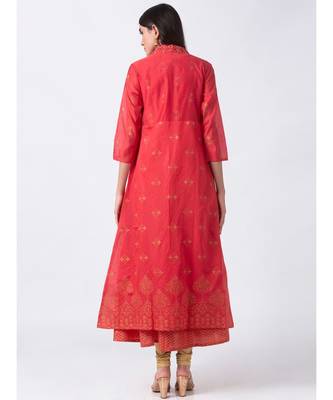 Nylangan Crystal Blue Placement Embroidery Kurta Dress 5