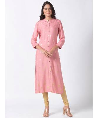 Nylangan Sea Pink Placement Embroidery Kurta Dress 2
