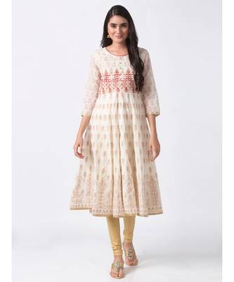 Nylangan Mirage Gray Side Panel Embroidered Kurta Dress 1