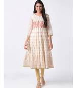 Nylangan Mirage Gray Side Panel Embroidered Kurta Dress