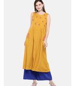 Ethnicity Women Mustard Sleeveless Kurta