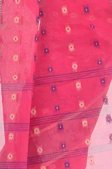 Pink Hand Woven Cotton Saree Without Blouse