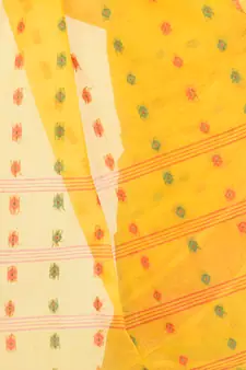 Yellow Hand Woven Cotton Saree Without Blouse
