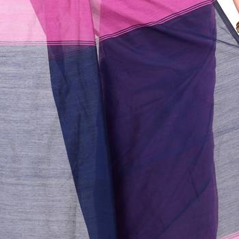Pink printed cotton silk saree with blouse 4