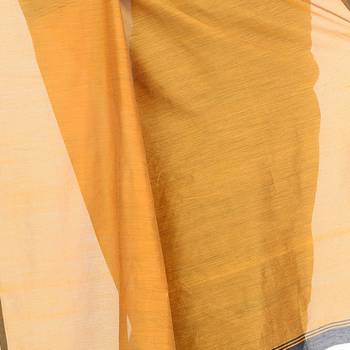 Black hand woven cotton silk saree with blouse 4