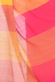 Yellow hand woven cotton saree with blouse