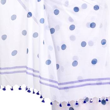 White Printed Cotton Saree Without Blouse 4