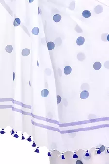 White Printed Cotton Saree Without Blouse