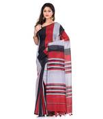 Black printed cotton silk saree with blouse