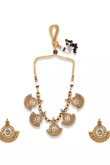 Gold Plated Designer necklaces with earings
