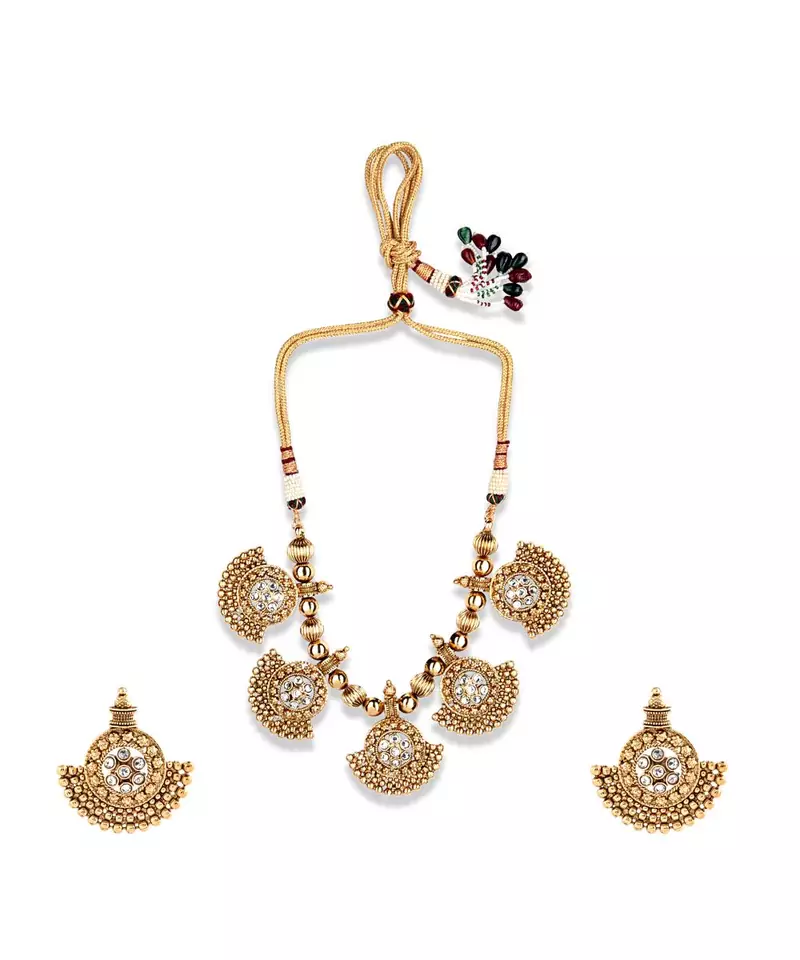 Gold Plated Designer necklaces with earings