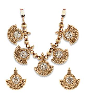 Gold Plated Designer necklaces with earings 2