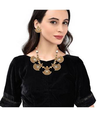 Gold Plated Designer necklaces with earings 5