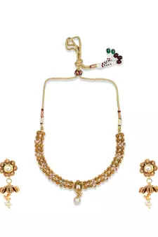 Gold Plated Designer necklaces with earings