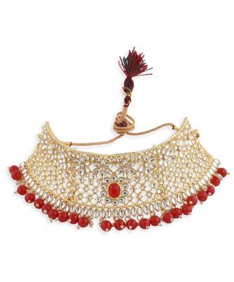 Gold Plated Stone Studded Designer Choker Set 2
