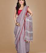 Multicolor woven pure cotton saree with blouse