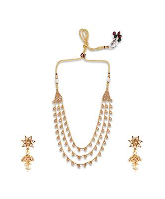Gold Plated Designer necklaces with earings 1