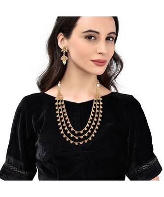Gold Plated Designer necklaces with earings 5