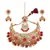 Gold Plated Red Stone Studded Choker Necklace Set