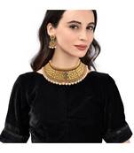 Gold Plated Stone Studded Traditional  Choker Set