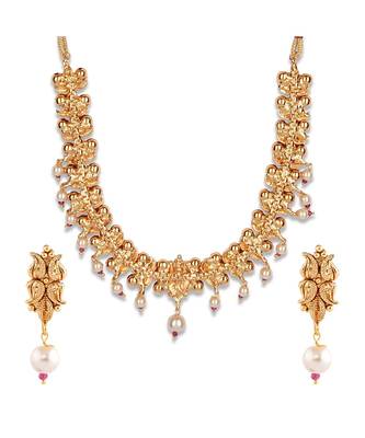 Gold Plated Designer Flower Necklace Set 3