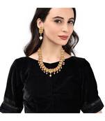 Gold Plated Designer Flower Necklace Set