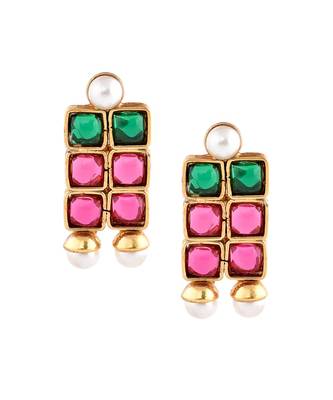 Gold Plated Stone Studded Designer Necklace Set 4