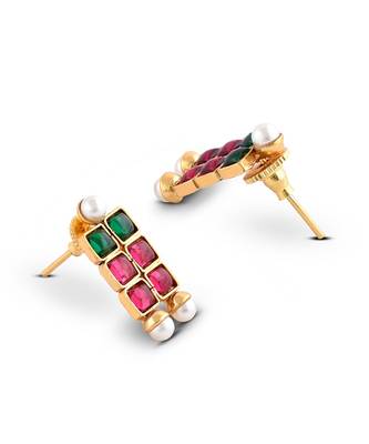 Gold Plated Stone Studded Designer Necklace Set 5