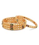 Gold Plated Traditional Design Set Of 4 Bangles