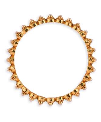 Gold Plated With Pearl Studded Set Of 4 Bangle 3