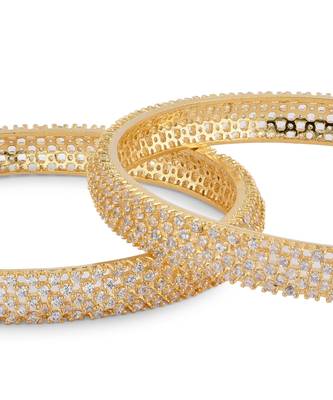 Gold Plated American Diamond Set Of 2 Bangles 1
