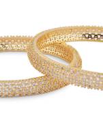Gold Plated American Diamond Set Of 2 Bangles
