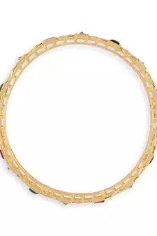 Gold Plated Stone Studded 4Pc Bangles