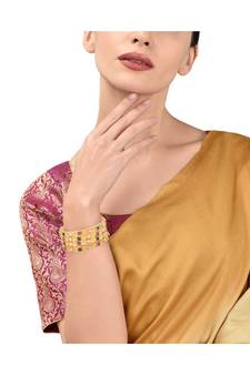 Gold Plated Stone Studded 4Pc Bangles