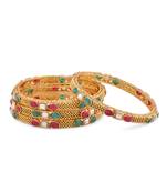 Gold Plated With Stone Traditional Bangles