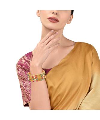 Gold Plated With Stone Traditional Bangles 4