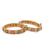 Gold Plated Multicolour Meenakari 2 Pc Bangles