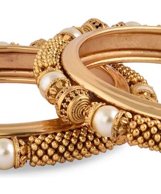 Gold Plated Traditional 2 Pc Bangles 3