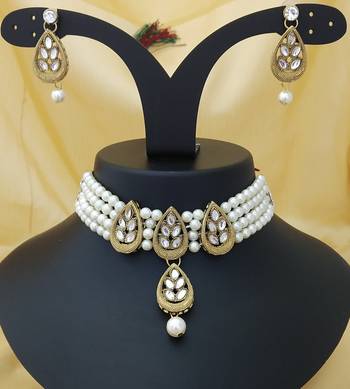 Pearl Kundan Choker All Occasion Jewelry set 1