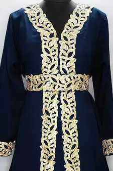 Black Moroccan Kaftan With Sun-proof hijab