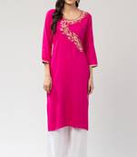 MRC Women's Rayon Embroidered Kurti