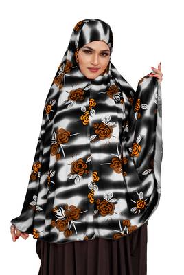 JSDC Festive Wear Floral Printed Stitched Spun Lycra Chaderi Hijab Without Sleeves 3