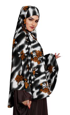 JSDC Festive Wear Floral Printed Stitched Spun Lycra Chaderi Hijab Without Sleeves 4