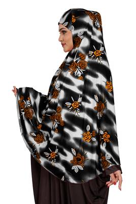 JSDC Festive Wear Floral Printed Stitched Spun Lycra Chaderi Hijab Without Sleeves 5