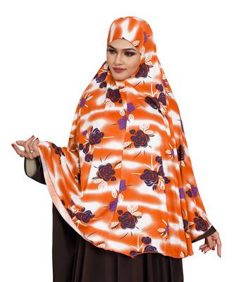 JSDC Floral Printed Stitched Spun Lycra Chaderi Hijab Without Sleeves 1