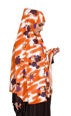 JSDC Floral Printed Stitched Spun Lycra Chaderi Hijab Without Sleeves 2