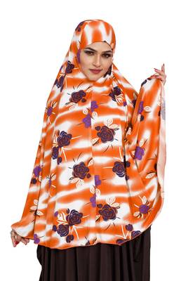JSDC Floral Printed Stitched Spun Lycra Chaderi Hijab Without Sleeves 3